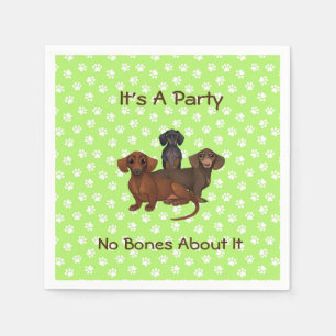 Serviettes en papier Lime Green Dachshund