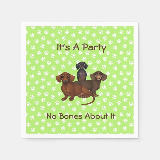 Serviettes en papier Lime Green Dachshund (Devant)