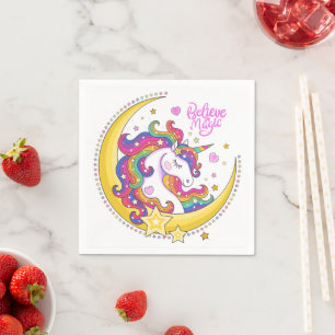 serviettes en papier magique Unicorn