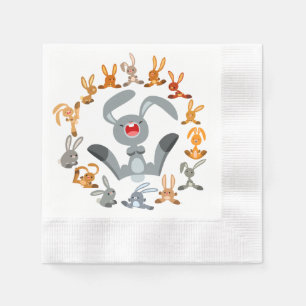 Serviettes en papier Mandala Lapins Dessin Animé M