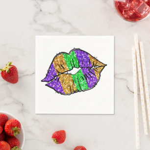 Serviettes en papier Mardi Gras Kiss