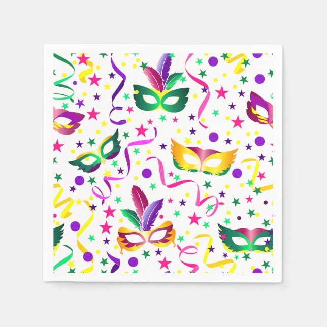 Serviettes en papier Masque de Mascarade, Fête Élé (Devant)