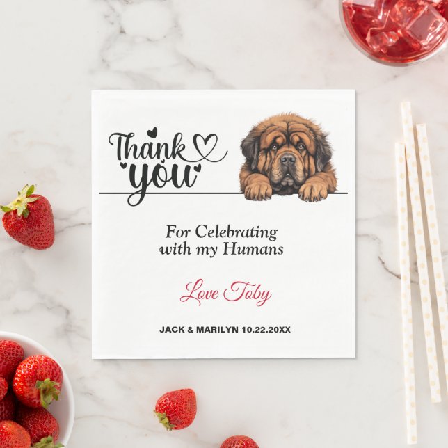 Serviettes en papier Mastiff tibétain (En situation)