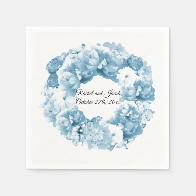 Serviettes en papier monochromes bleues pour maria (Devant)