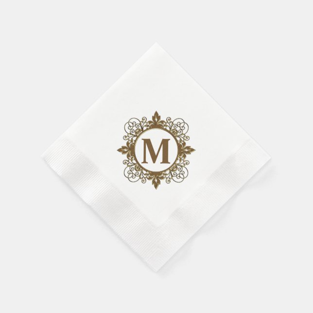 Serviettes en papier monogramme (Coin)
