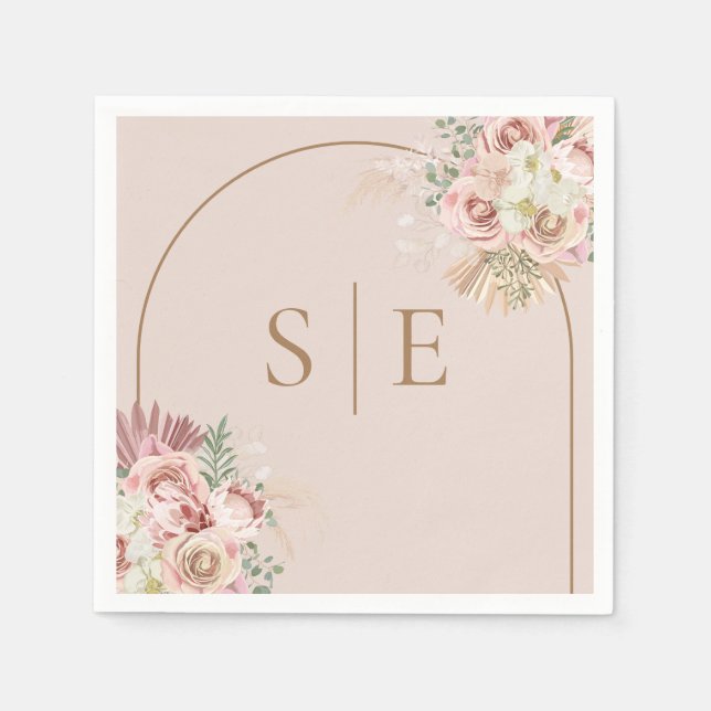 Serviettes en papier Monogramme Arche Herbe des Pa (Devant)
