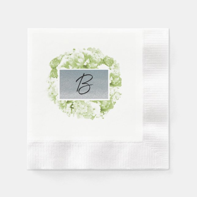 Serviettes en papier Monogramme Couronne de Céleri (Devant)