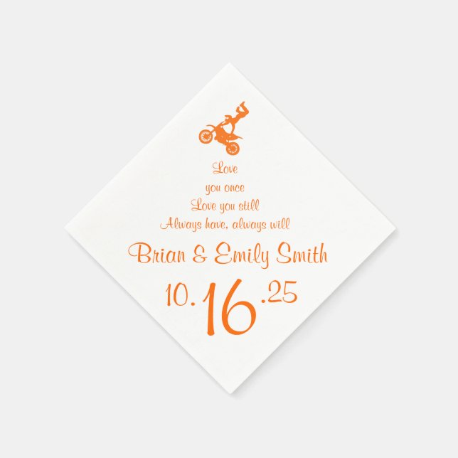 Serviettes en papier motocross orange personnalisa (Coin)