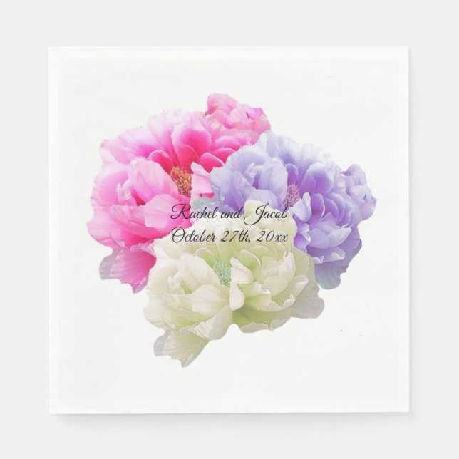 Serviettes en papier Multicolore Paeonia (Devant)
