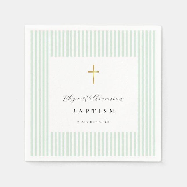 Serviettes en papier neutres pour baptême avec ray (Devant)