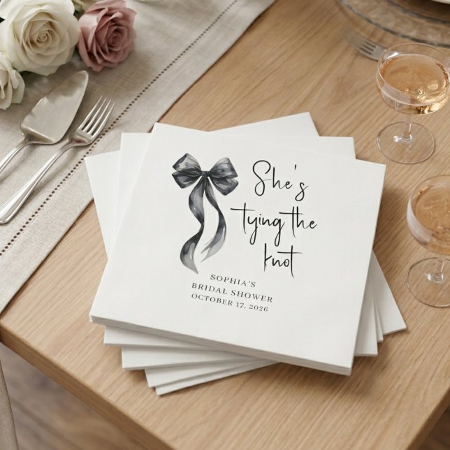 Serviettes en papier noir Coquette Bow pour la dou (Créateur téléchargé)