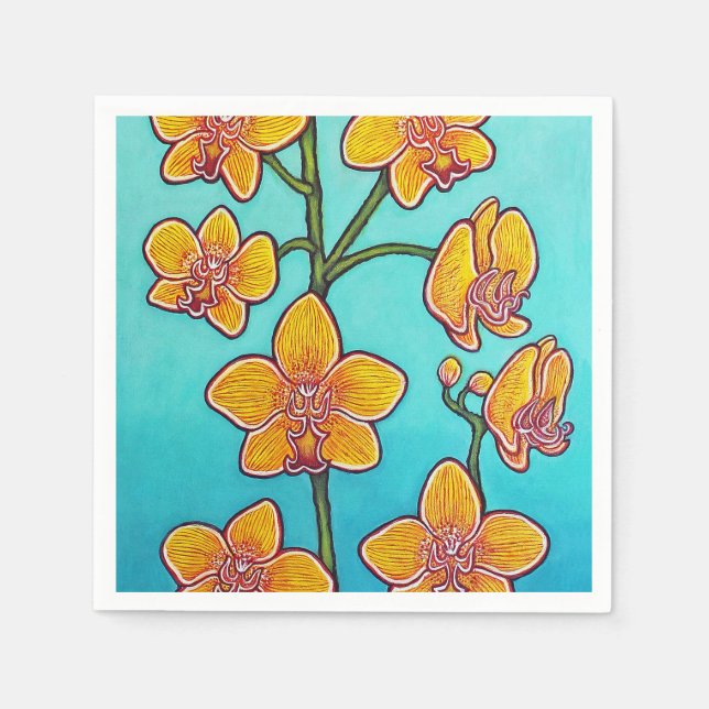 Serviettes en papier Orchidée Azure II (Devant)