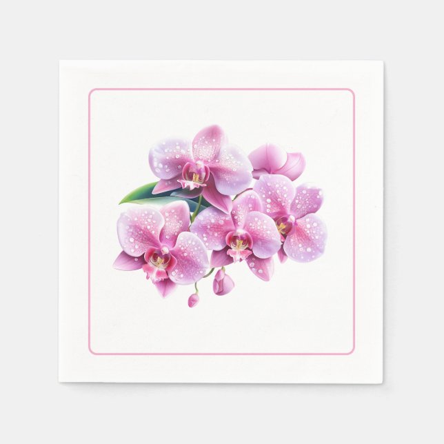 Serviettes en papier orchidées (Devant)