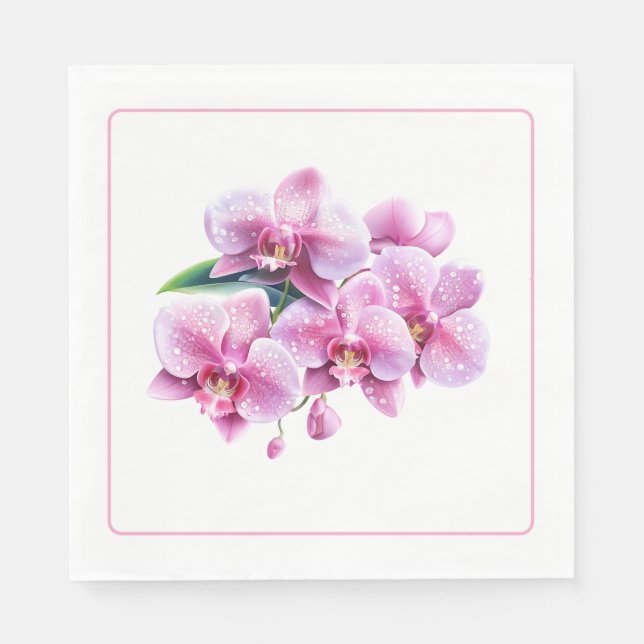 Serviettes en papier orchidées (Devant)