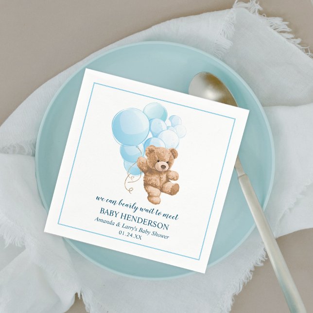 Serviettes en papier Ourson bleu à peine attendu (Créateur téléchargé)