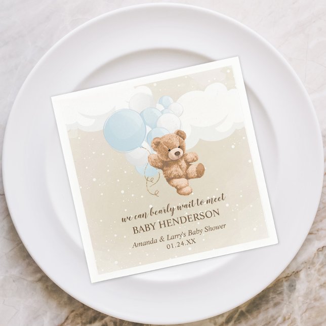 Serviettes en papier Ourson bleu poussiéreux Bearl (Créateur téléchargé)