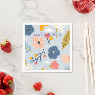 Serviettes en papier pastel à fleurs sauvages pour
