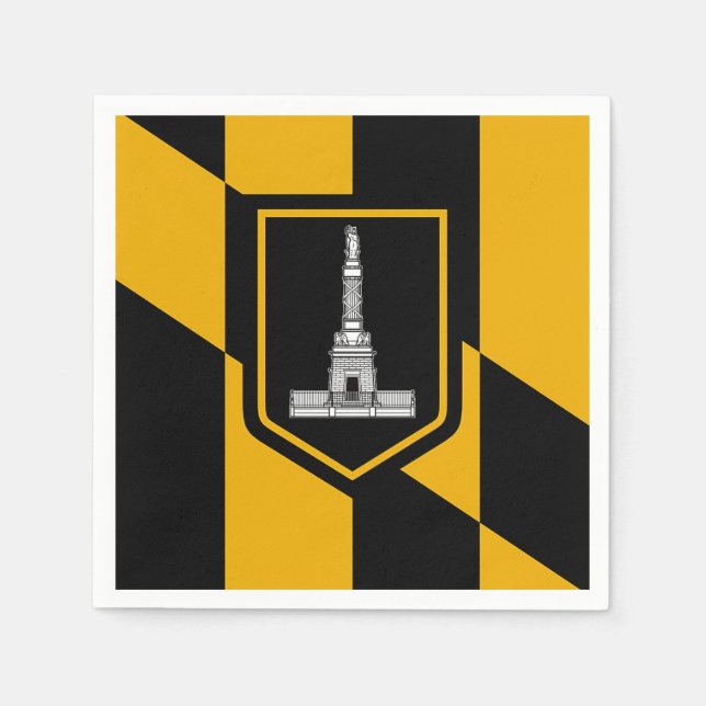 Serviettes en papier patriotique avec drapeau de B (Devant)