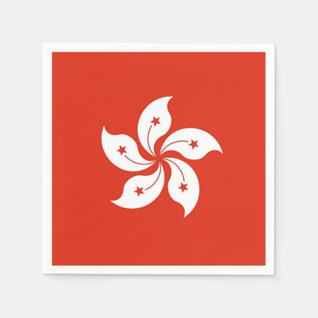 serviettes en papier patriotique avec drapeau hong (Devant)