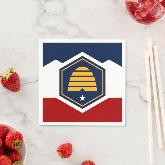 Serviettes en papier patriotiques avec le drapeau  (En situation)