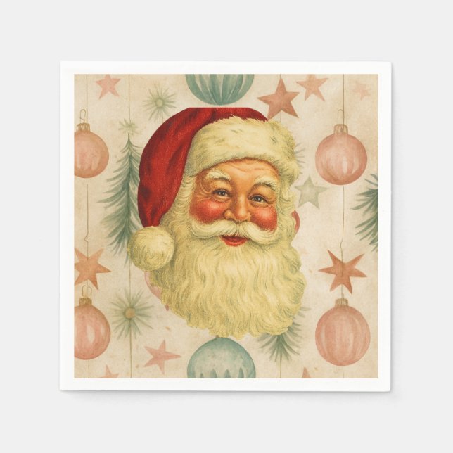 Serviettes en papier Père Noël vintage (Devant)