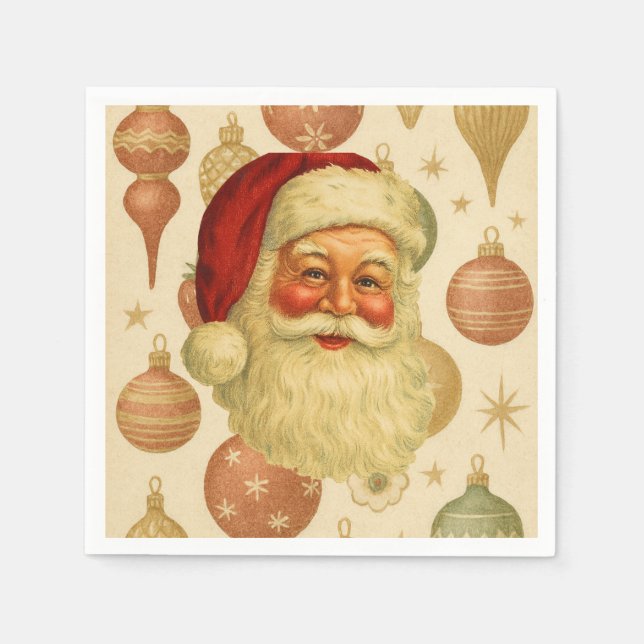 Serviettes en papier Père Noël vintage (Devant)