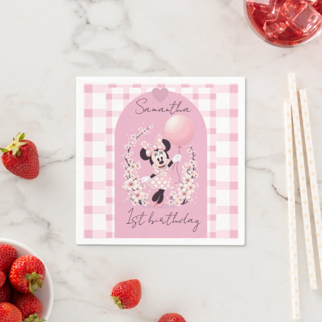 Serviettes en papier personnalisables Minnie Mouse (En situation)