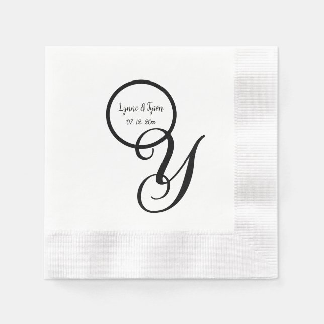 Serviettes en papier personnalisées avec monogramm (Devant)
