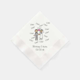 Serviettes en papier personnalisées 'Je dis oui' p