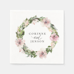 Serviettes en papier personnalisées Mauve Botaniqu