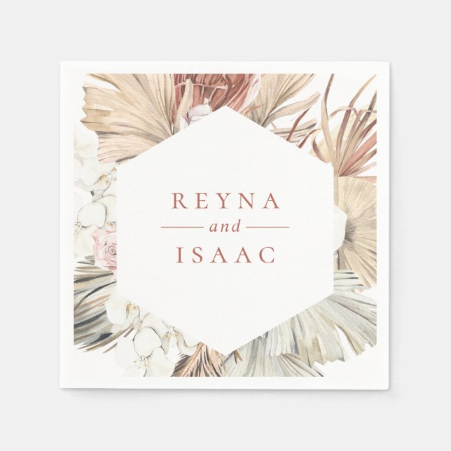 Serviettes en papier personnalisées Rustique Bohèm (Devant)