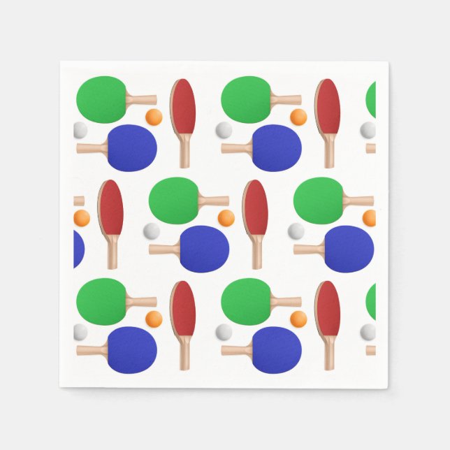 Serviettes en papier Ping Pong, Fête de Tennis de  (Devant)