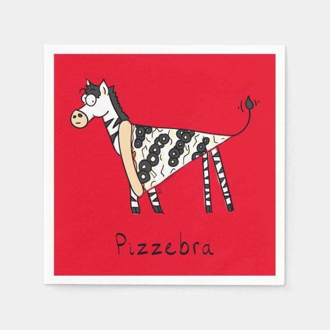 Serviettes en papier Pizzebra Pizza Zèbre (Devant)