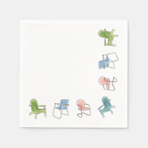 Serviettes en papier plates pour l'été (50 pièces)