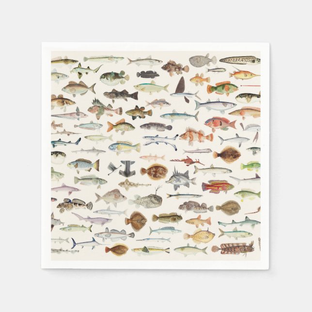 Serviettes en papier Poisson, Fournitures de fête  (Devant)
