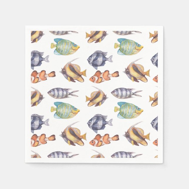 Serviettes en papier Poisson, Fournitures de fête  (Devant)