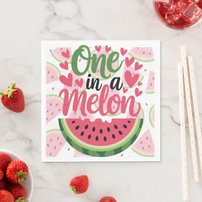 Serviettes en papier pour 1er anniversaire One In  (En situation)