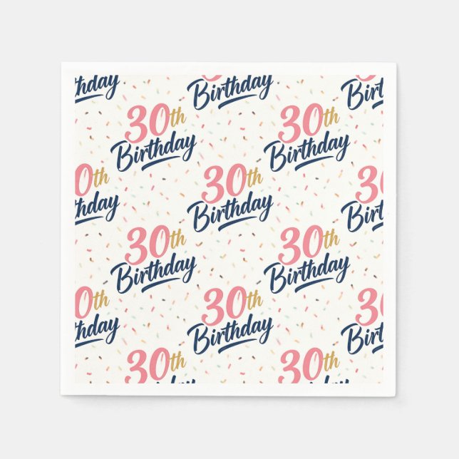 Serviettes en papier pour 30 ans, fête d'anniversa (Devant)