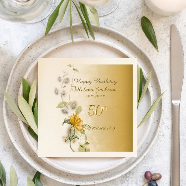 Serviettes en papier pour 50e anniversaire doré (Créateur téléchargé)