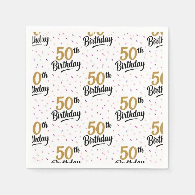 Serviettes en papier pour 50e anniversaire, Fête d (Devant)