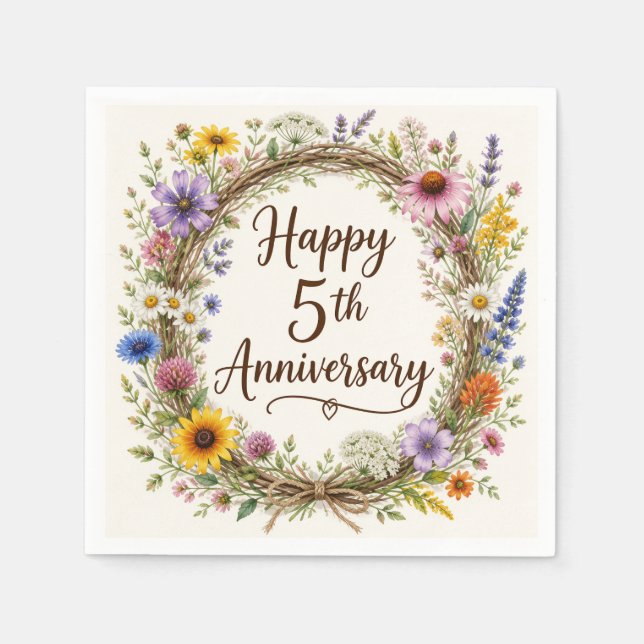 Serviettes en papier pour 5e anniversaire de maria (Devant)