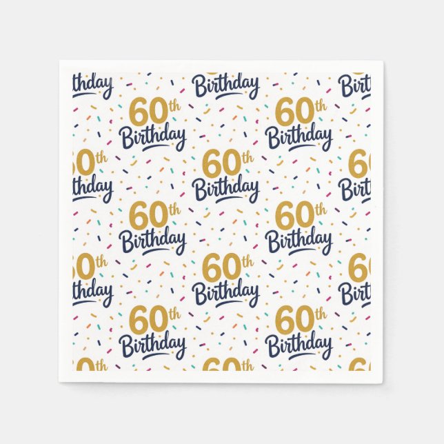Serviettes en papier pour 60e anniversaire, Soixan (Devant)