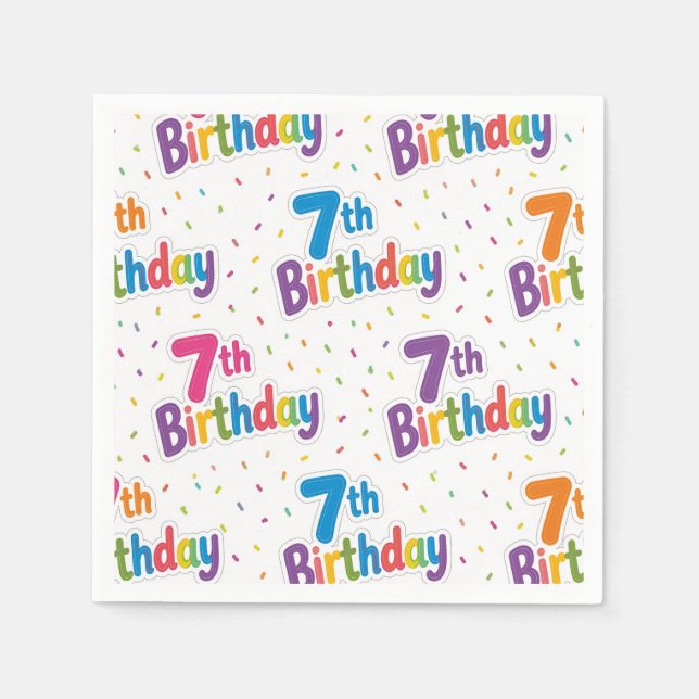 Serviettes en papier pour 7e anniversaire, Septièm (Devant)