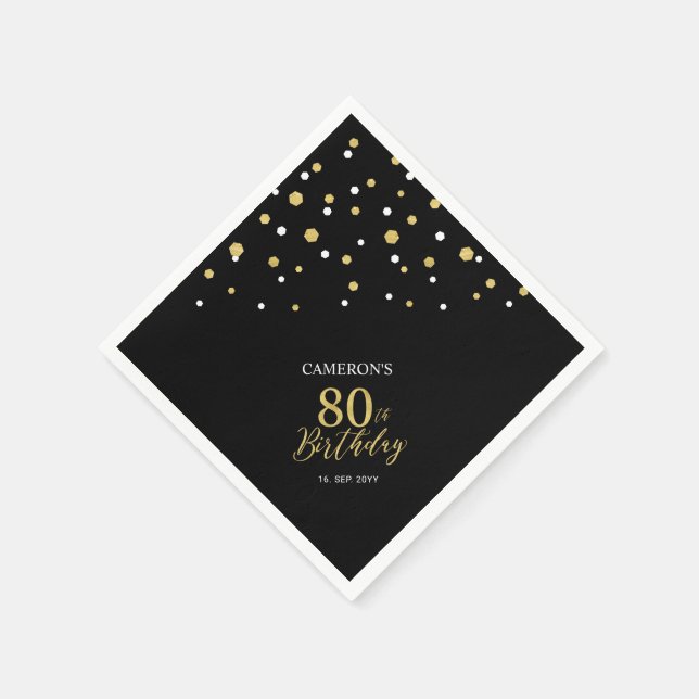 Serviettes en papier pour 80e anniversaire thème o (Coin)