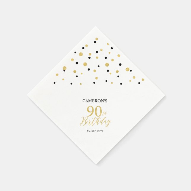 Serviettes en papier pour 90e anniversaire thème o (Coin)