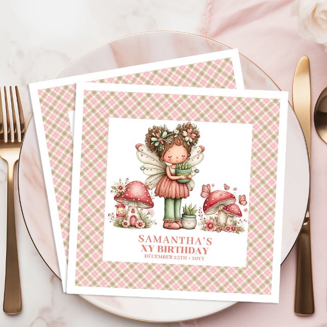 Serviettes en papier pour anniversaire fée magique (Magical Fairy Birthday Paper Napkins Whimsical Party)