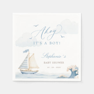Serviettes en papier pour Baby Shower Ahoy C'est u