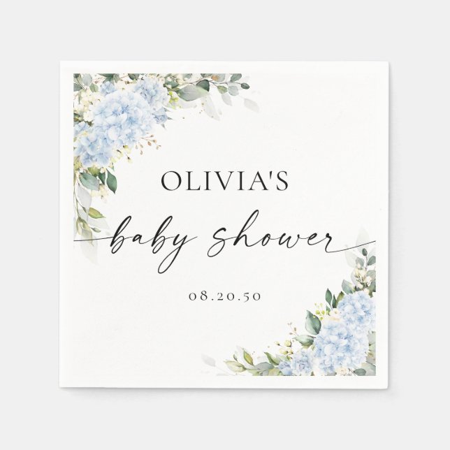 Serviettes en papier pour Baby Shower avec fleurs  (Devant)