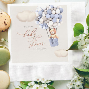 Serviettes en papier pour Baby Shower Ballons Ours