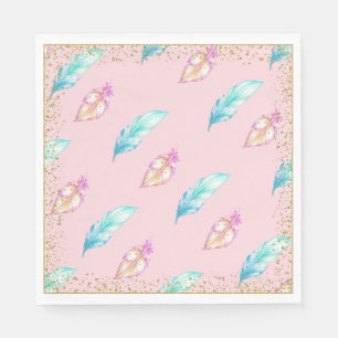 Serviettes en papier pour baby shower Bohème avec